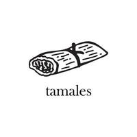 Vektor-Illustration des Weihnachtsgerichts von Südamerika - Tamales. handgezeichnete Abbildung. vektor