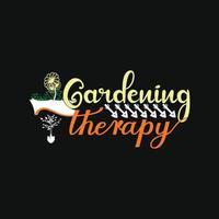 Gartentherapie-Vektor-T-Shirt-Vorlage. Vektorgrafiken, Gartentypografie-Design. kann für bedruckte Tassen, Aufkleberdesigns, Grußkarten, Poster, Taschen und T-Shirts verwendet werden. vektor