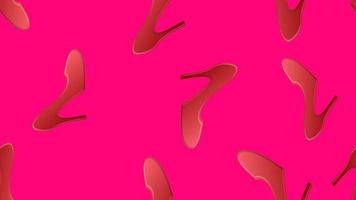 nahtloses muster mit modefrauenschuhen auf rosa hintergrund. perfekt für textildruck, verpackung, tapeten usw. handgezeichnet vektor
