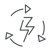 vektorisolierte Ikone des Blitzes, das Konzept des Recyclings und des sorgsamen Umgangs mit Energie. vektor