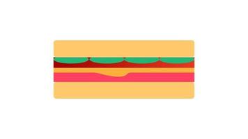frukost, utsökt Start till de dag. enkel smörgås med ost och grönsaker. vektor illustration tecknad serie platt ikon isolerat på vit