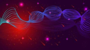 abstrakter blauer und roter Hintergrund, Vektorillustration. kosmische Wellen. Energie in Form einer langen Lichtwelle. silberne Energielinie. heller ungewöhnlicher hintergrund, hintergrund für illustrationen vektor