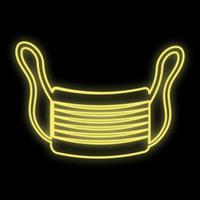 hell leuchtendes gelbes medizinisch-wissenschaftliches digitales Neonschild für Krankenhauslaborapotheke schön mit Covid-19-Coronavirus-Pandemie-Atemschutzmaske auf schwarzem Hintergrund. Vektor-Illustration vektor
