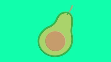 vektor avokado mat ikon. avokado frukt hela och halv. avokado illustration i platt minimalism stil