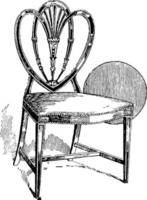 Hepplewhite-Stuhl 2, Vintage-Illustration. vektor