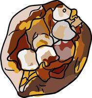 bacon kanderad ljuv potatisar, illustration, vektor på vit bakgrund