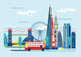 Vektorillustration Shard och London Skyline vektor