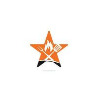 Hot Grill Sternform Konzept Logo-Vorlagen. Grill-Logo-Design vektor