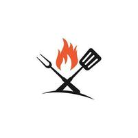 Hot-Grill-Logo-Vorlagen. Grill-Logo-Design vektor