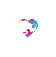 noshörning hjärta form begrepp logotyp vektor design. rhinos logotyp för sport klubb eller team. noshörning huvud ikon.