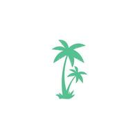 tropischer Strand und Palmen-Logo-Design. kreatives einfaches Palmen-Vektor-Logo-Design. Strand-Logo vektor