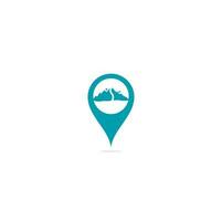 kreatives Road Journey-Logo-Design. Vektor-Design-Vorlage für das Straßenlogo. Mountain Road Map Stiftform-Konzept-Logo. Logo der Bergstraßenreise vektor
