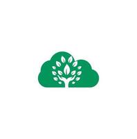 Hand Baum Wolke Form Konzept Logo-Design. Naturprodukt-Logo. vektor