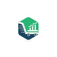 Firmenfinanz-Logo. Marktfinanzierungslogo-Designvektor. Warenkorb-Logo finanzieren. vektor