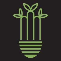 grön energi lampa logotyp design mall vektor