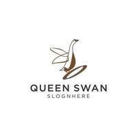 Königin Schwan Logo Icon Design Vektor