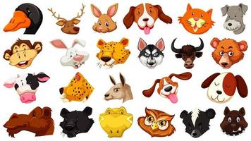 uppsättning av olika söta tecknade djur