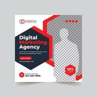 Digital Marketing Agentur und Corporate Social Media Post Vorlage vektor
