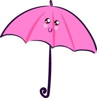 rosa niedlicher Regenschirm, Illustration, Vektor auf weißem Hintergrund.