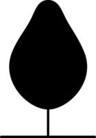 Rodun schwarzer fetter Baum, Illustration, Vektor auf weißem Hintergrund.