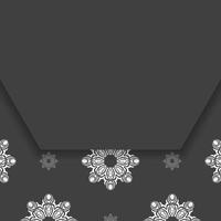 schwarze Karte mit abstraktem weißem Muster für Ihre Marke. vektor