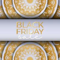 Beige Black Friday Sale Banner mit runder Verzierung vektor