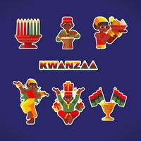 Kwanzaa-Aufkleber feiern vektor