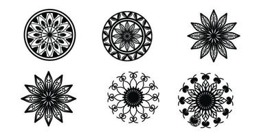 uppsättning mandala, svart mandala, lyx dekorativ mandala design bakgrund, mandala design, mandala mönster färg bok konst tapet design, bricka mönster, svart och vit mandala, islam, arabiska, indisk vektor