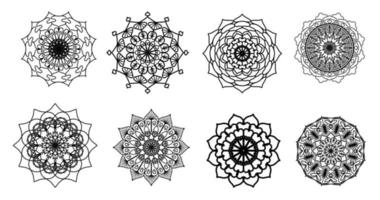 uppsättning mandala, svart mandala, lyx dekorativ mandala design bakgrund, mandala design, mandala mönster färg bok konst tapet design, bricka mönster, svart och vit mandala, islam, arabiska, indisk vektor