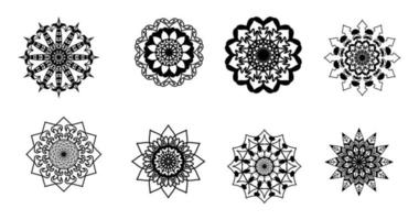 uppsättning mandala, svart mandala, lyx dekorativ mandala design bakgrund, mandala design, mandala mönster färg bok konst tapet design, bricka mönster, svart och vit mandala, islam, arabiska, indisk vektor