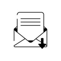 Symbol für den Stil der E-Mail-Briefnachricht senden vektor