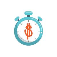 pengar företag finansiell stoppur timer Färg tona och fylla vektor