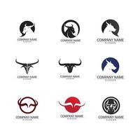 Bull Horn Logo und Symbol Vorlage Symbole App vektor