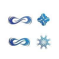 isolerade rund form logotyp. blå färg logotyp. strömmande vatten bild. hav, hav, flodyta. vektor