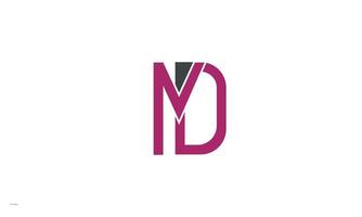 alfabet alfabet brev initialer monogram logotyp md, dm, m och dbokstäver initialer monogram logotyp mig, em, m och e vektor