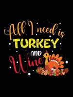 Thanksgiving-Typografie-T-Shirt-Design oder Happy Thanksgiving-Vektor-Poster-Design vektor