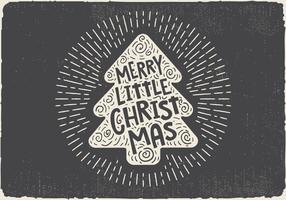 Gratis Vintage Hand Drawn Christmas Tree With Lettering vektor