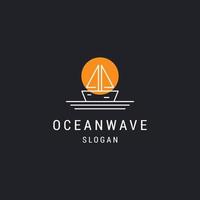 Ozeanwellen-Logo-Symbol-Design-Vorlage-Vektor-Illustration vektor