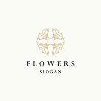 Blumen-Logo-Icon-Design-Vorlage vektor