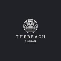 das Strand einfache Linie Kunst Logo Vorlage Vektor Illustration Design