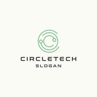cirkel tech logotyp ikon design mall vektor illustration