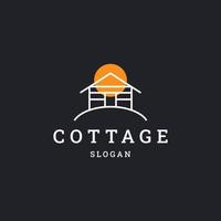 Cottage-Logo-Symbol flache Designvorlage vektor