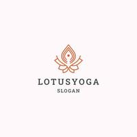 lotus yoga logotyp ikon platt design mall vektor