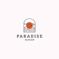 paradis logotyp ikon design mall vektor illustration