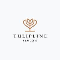 tulpe, einfache linie, kunst, logo, schablone, vektor, illustration, design vektor