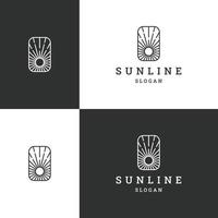 Sonne Linie Logo Symbol Design Vorlage Vektor Illustration