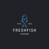 Logo-Icon-Design-Vorlage für frischen Fisch vektor