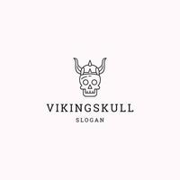 viking skalle logotyp ikon design mall vektor illustration