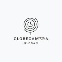 Globus Kamera Logo Symbol Design Vorlage Vektor Illustration