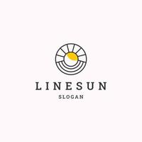 Linie Sonne Logo Symbol Design Vorlage Vektor Illustration